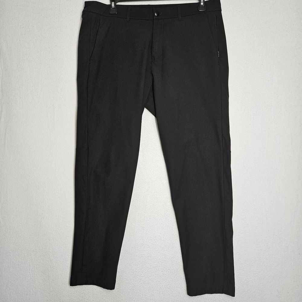 Lululemon Commission Pants Slim Mens Size 38 x 30 Black Warpstreme Commuter